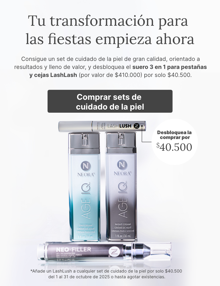 Holiday skincare promotion featuring LashLash 3-in-1 Lash & Brow Serum on a clear dish with gel, highlighting limited-time $15 offer ($114 value) when purchased with qualifying skincare sets.